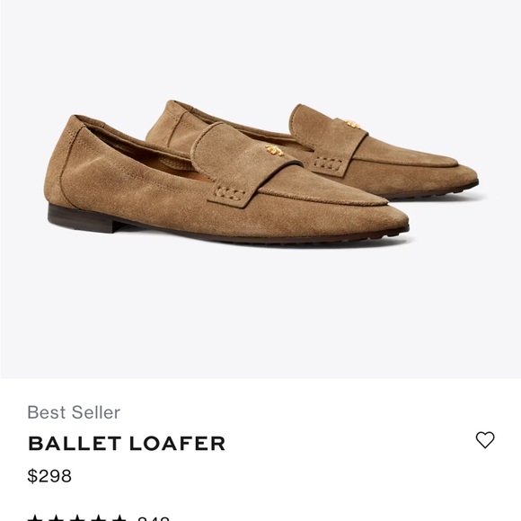 Suede Tory Burch Ballet Loafers in River Rock - Picture 8 of 8